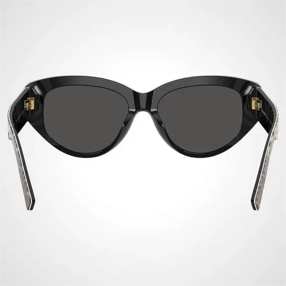 New Dolce & Gabbana Sunglasses Black Brown Leopard Acetate Cat Eye Gold - Picture 4 of 6